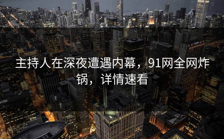主持人在深夜遭遇内幕，91网全网炸锅，详情速看