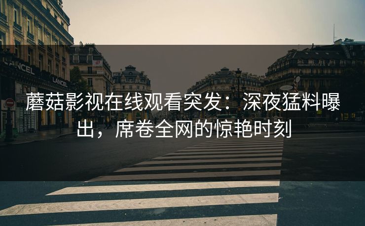 蘑菇影视在线观看突发：深夜猛料曝出，席卷全网的惊艳时刻